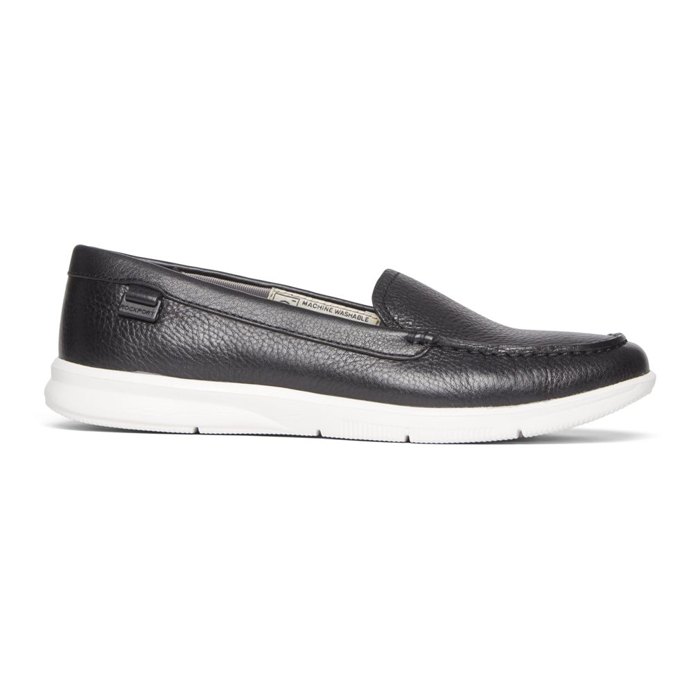 Rockport Women's Ayva Washable Loafers - Black - USA (3425HWSMU)